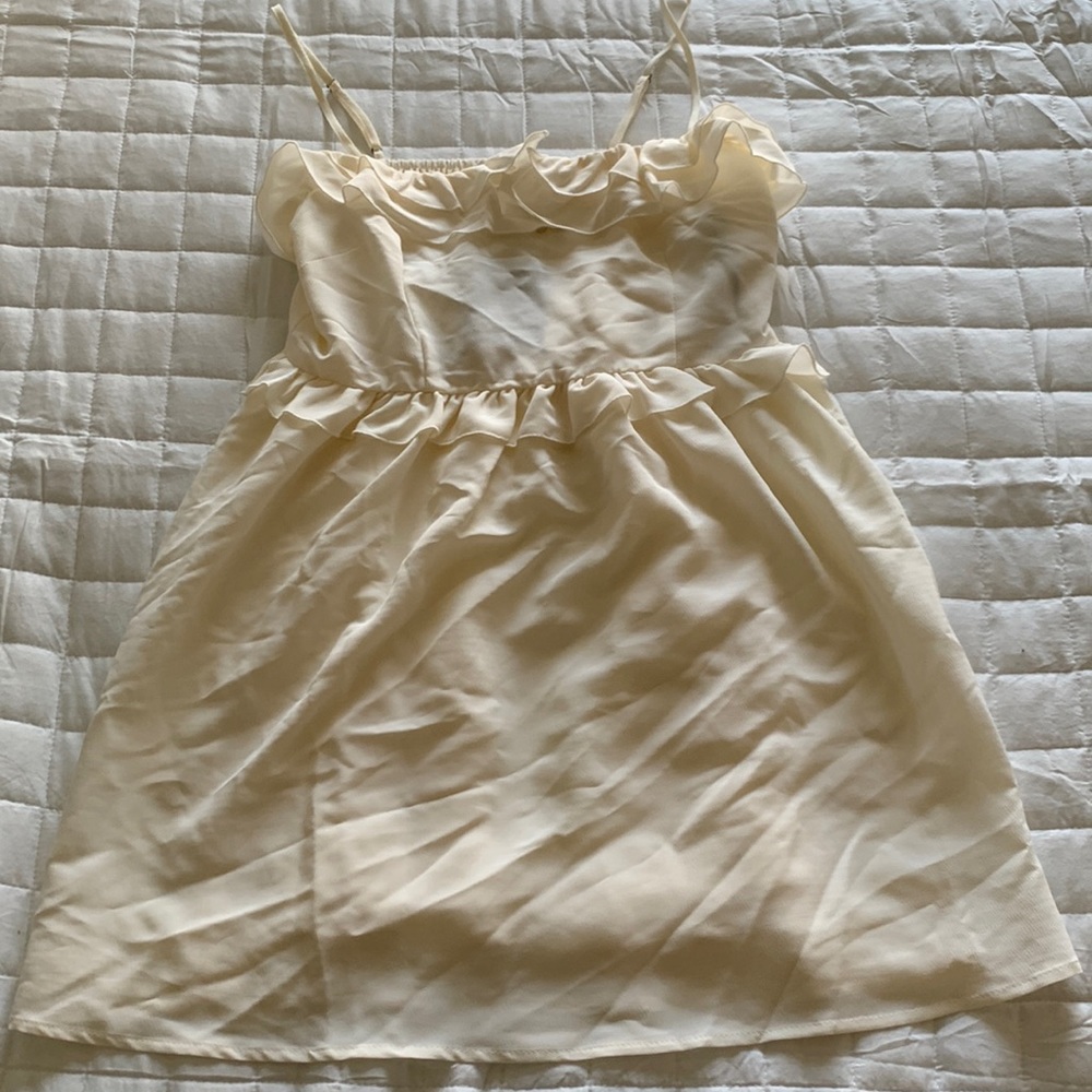 Forever 21 Cream Ruffle Dress